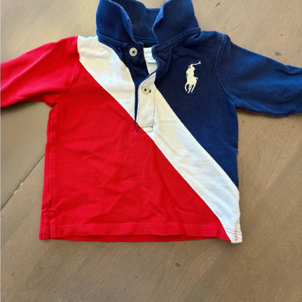 Ralph Lauren Red, White, and Blue Kids Shirt